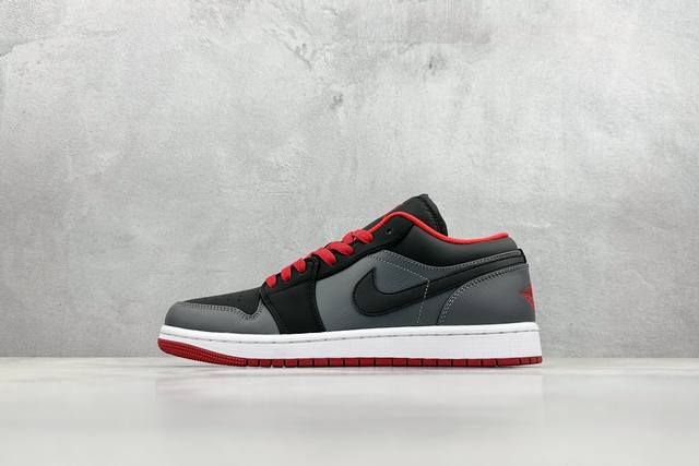 K版 Air Jordan 1 Low 黑灰红 官方同步新色 原装级产物 拒绝公底 立体鞋型 细节完美 高清洁度 购置公司同步原材料 原汁原味 忠于原版 货号