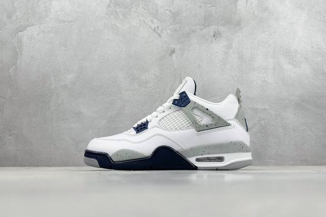 Tnt Air Jordan 4 Retro White Midnight Navy Aj4代中帮复古休闲运动文化篮球鞋 午夜蓝 货号 Dh6927-140 编