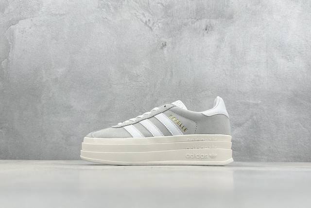 Ad Originals Gazelle Bol D三叶草厚底休闲防滑耐磨低帮板鞋 鞋头出色设计 塑就出众贴合感 稳固的后跟贴合足部曲线设计 软弹舒适 不易磨脚