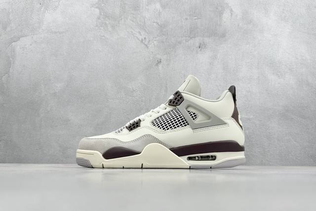 New巅峰 Air Jordan Aj4 Retro 白棕 外贸订单 全套原纸板楦头开发 确保原汁原味 完美呈现四代版型 定制优质皮料 完美鞋型匹配公司货 正确