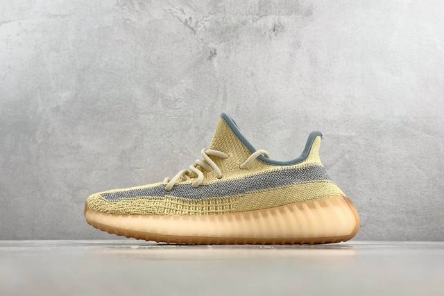 R+版 超强性价比 Adidas Originals Yeezy Boost 350 V2 亚麻黄 货号 Fy5158 尺码 36 36.5 37 38 38.