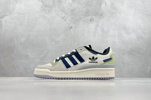 Adidas Forum Low Cl 三叶草低帮 海外渠道版 原盒原标 经典复古板鞋 男女潮流头层皮休闲鞋 原楦原数据开发 采用牛培皮革材质 全头层皮鞋面 原