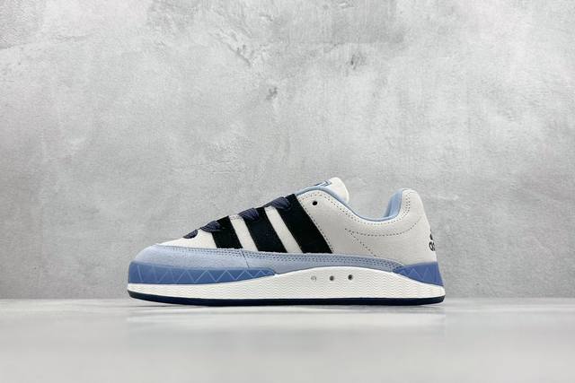 Ra Adidas Adimatic Low 马蒂奇系列低帮 复古鲨鱼面包鞋运动休闲滑板板鞋 整个鞋面由色彩艳丽的麂皮制成 搭配品牌标志性大尺寸三条纹 Logo