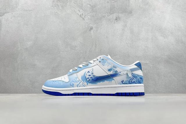 Nk Dunk Low Retro 解构定制配色 三太子敖丙 青花瓷蓝白 Dv0831-104 以拆线为创作灵感 结合ow拆解鞋带的风格 以dunk进行设计 并