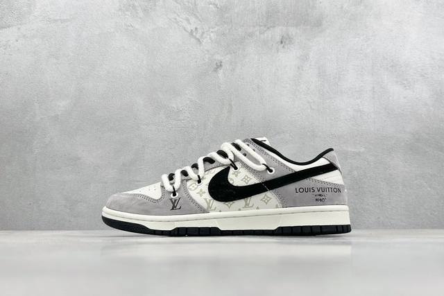 Nike Sb Dunk Low X Louis Vuitton 米白灰印花 纯原大厂出品 极力推荐 原装头层材料 独家版型蒸餾加工 帶來的是更好的视觉和脚感体