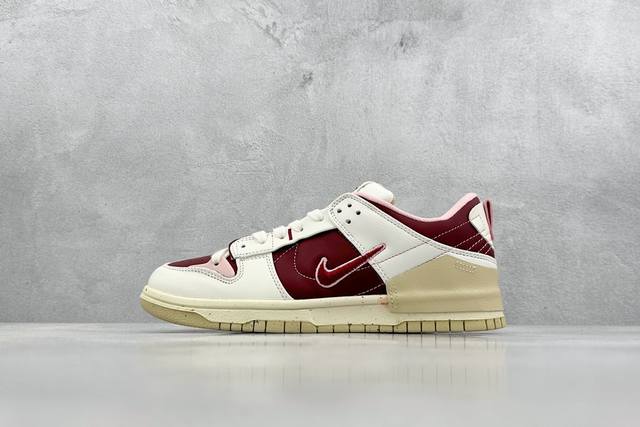 福利特价 Nk Dunk Low Disrupt Dr2 解构风滑板鞋 整双鞋的配色风格较为清新 白色的织物鞋面搭配各部位的帆布材质 内侧的 Swoosh 采用