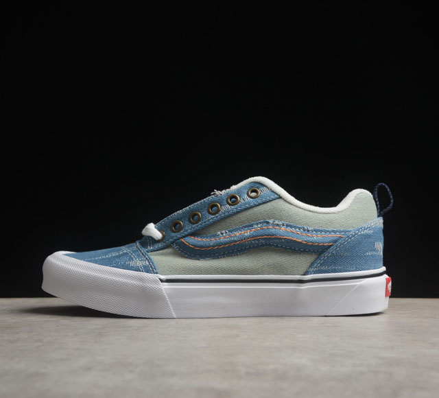 Vans Classics Knu Skool 水洗牛仔 做旧撕裂 厚鞋舌面包鞋 Vn0009Qcblk #Vans超火的土豆鞋 复古经典 鞋头放大 包边上移加