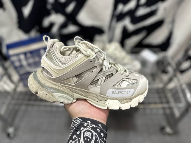 D版 Balenciaga Sneaker Tess S.Gomma 巴黎3.0 三代户外网面概念鞋 奶茶色 #原装大盒 从里到外 一切百分百还原官方配置 顶级