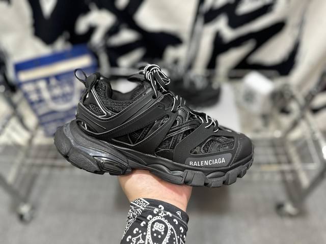 D版 Balenciaga Sneaker Tess S.Gomma 巴黎3.0 三代户外网面概念鞋 黑色 #原装大盒 从里到外 一切百分百还原官方配置 顶级专