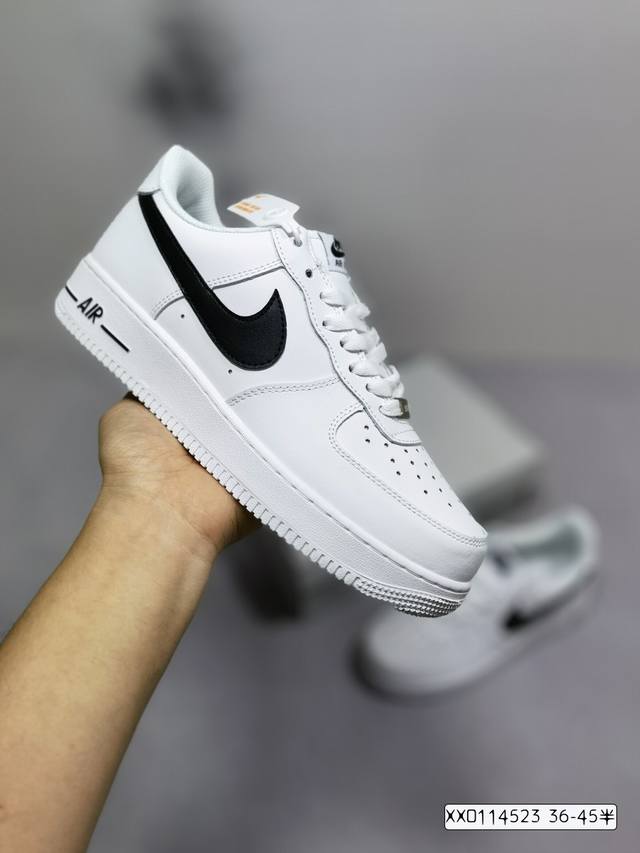 耐克 Nike Air Force 1 '07 All White＂空军一号白黑低帮休闲运动板鞋 尺码：36 36.5 37.5 38 38.5 39 40 4