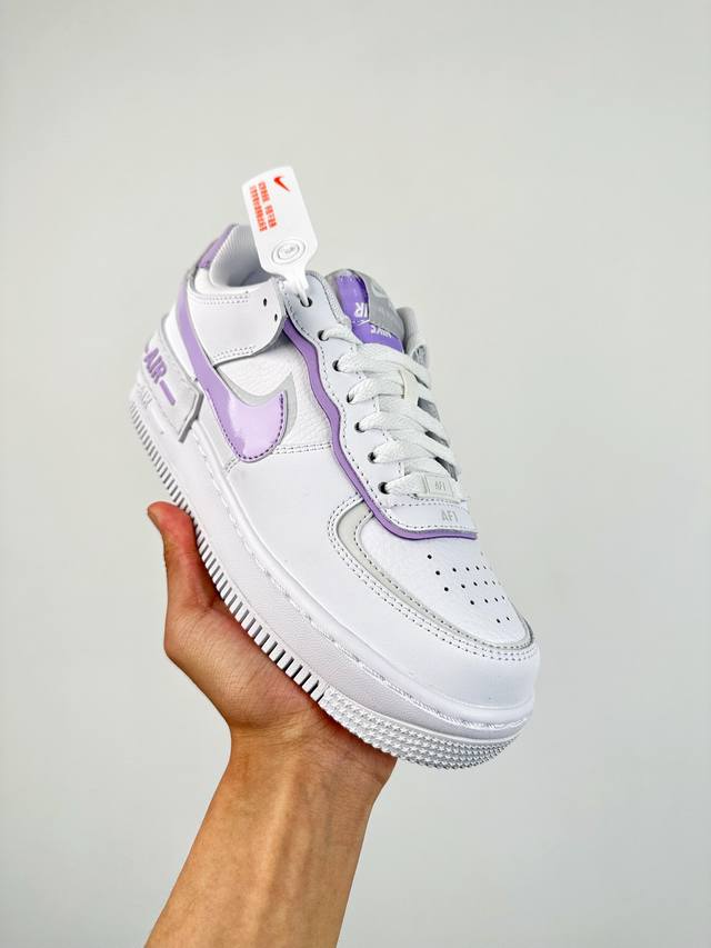 Air Force 1 Shadow 轻量增高低帮百搭板鞋 拼接马卡龙 全新少女系解构主义设计 双层轻量eva发泡中底+防滑rb橡胶外圈底鞋底 货号：Fn633