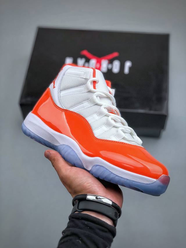 Air Jordan 11 Retro 纯原版本 “White Orange” Aj11 高帮复刻 白橙原楦原纸板 最强11代版型 区分当前市场“伪纯原”！原厂