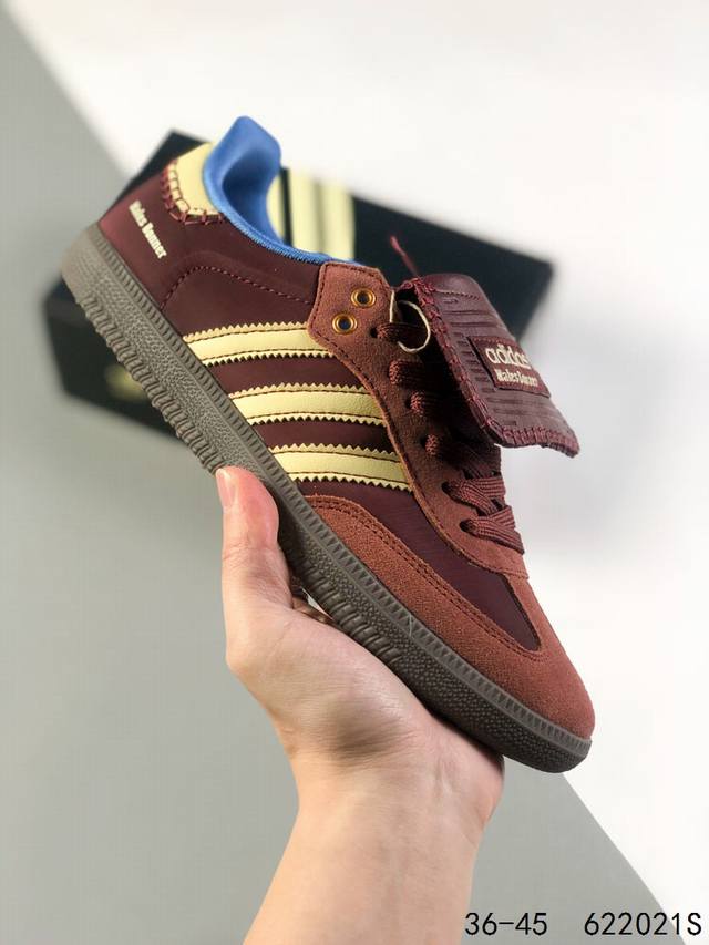 真标带半码！ 阿迪达斯 三叶草adidas Samba Vegan Og长鞋舌 桑巴舞系列绅士德训足球风百搭低帮休闲运动板鞋 Id：622021S