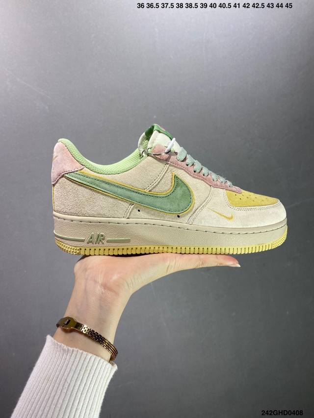 公司级nk Air Force 1'07 Low Doughnut 甜甜圈主题 快餐时代 空军一号定制低帮休闲板鞋 #原厂全鞋身麂皮 原楦原纸板 绒感质感s级