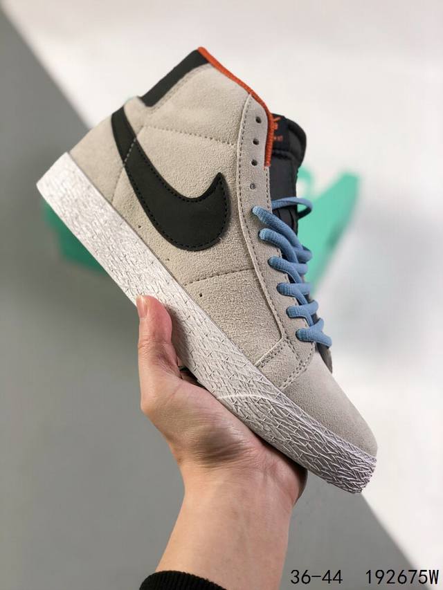 真标带半码！ 耐克nike Sb Zoom Blazer Mid 开拓者 高帮经典休闲滑板鞋 Id：192675W