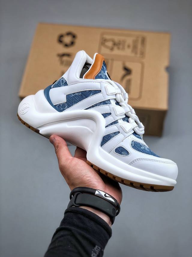 Ns炸款米兰走秀风，高奢品牌-路易威登louis Vuitton Archlight Sneakers Lv真皮拼色减震网面运动弓型舞蹈复古老爹运动鞋。升级20