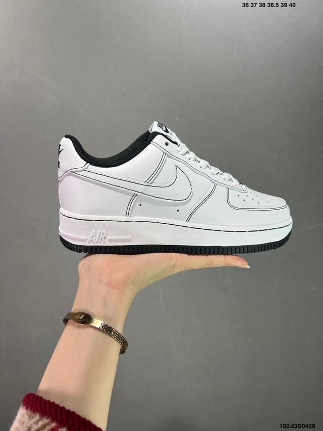 升级原楦原纸板开发版型#内置全掌air Sole气垫.耐克nike Air Force 1’07”White Purple Viotech“全白 空军一号经典低