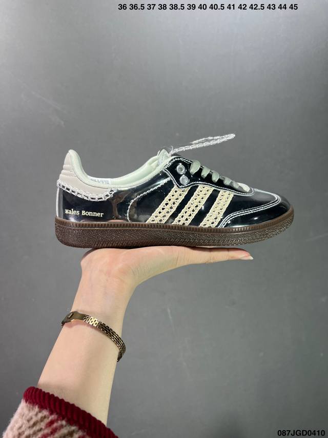 Wales Bonner X Adidas Originals Samba Nubuck防滑耐磨低帮板鞋 男女同款 白棕色 独家原版原盒 原底原料 开模打造 #