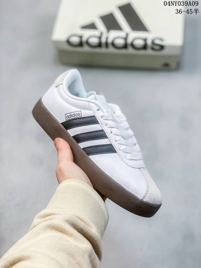 Adidas Vl Court 2.0 阿迪达斯低帮休闲鞋 牛皮材质运动鞋 真标带半码 Size:36-45码半 04Ny039A09