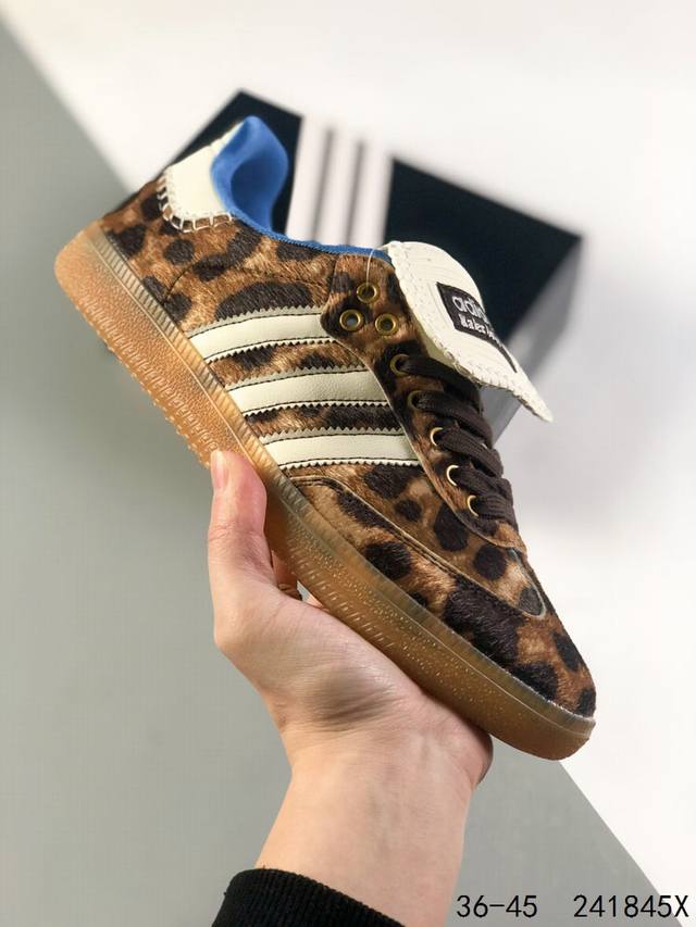 阿迪达斯 三叶草adidas Samba Vegan Og长鞋舌 桑巴舞系列绅士德训足球风百搭低帮休闲运动板鞋 Id：241845X