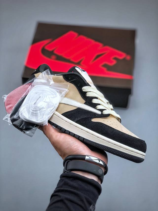 Travis Scott X Fragment X Air Jordan 1 Low Ts联名倒勾低帮板鞋 Dm7866-201 错版灵感来源于洛杉矶球鞋店铺收