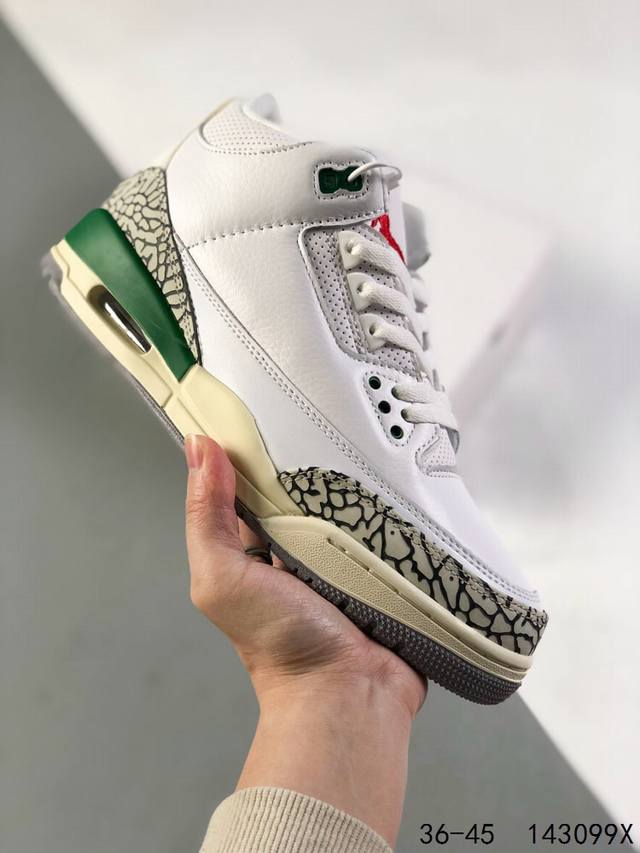 真标带半码！ Nike Air Jordan 3 Retro ”Hide And Sneak“ Aj3 乔丹3代 Aj3 乔3 乔丹篮球鞋系列 辅以标志性的爆裂