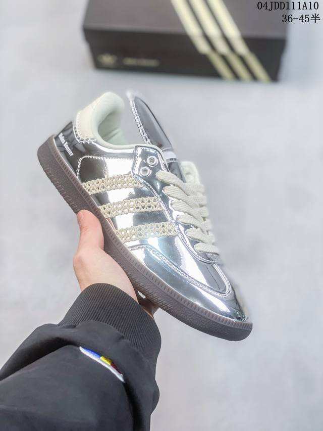 公司级真标带半码！ 阿迪达斯 三叶草adidas Samba Vegan Og桑巴舞系列绅士德训足球风百搭低帮休闲运动板鞋 尺码：36-45半 编码：04Jdd