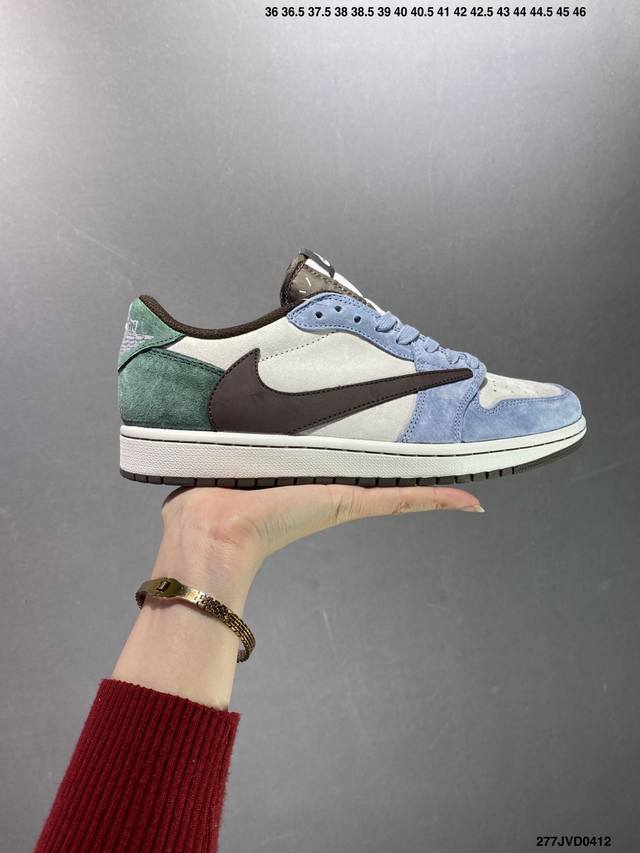 公司级aj1倒勾travis Scott X Air Jordan 1 ” Reverse Mocha “ Aj1乔1 Ts 闪电 联名倒钩 低帮文化篮球鞋 完