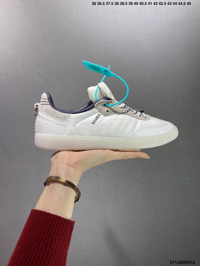 Adidas Originals Samba Og W 棕紫绿此款以简约大方的造型设计，给人以随性休闲的时尚格调，穿着舒适轻便，运动灵活自如，蓝满足日常个性穿搭