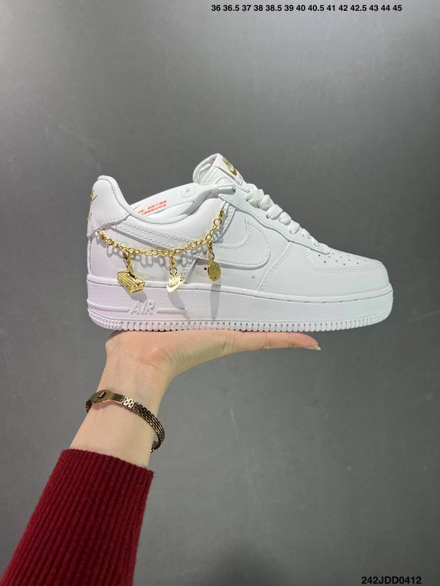 公司级福利特价 Nike Air Force 1 Low Lx”Lucky Charms“白色链条 空军一号低帮运动休闲板鞋官方同步 货号：Dd1525-100