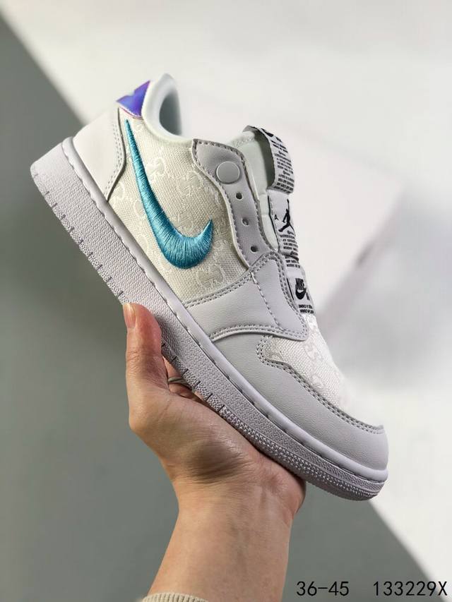 公司级真标带半码！ 乔丹air Jordan 1 Low Aj1 Wh 无鞋带系列 乔1 低帮复古文化休闲运动篮球鞋。凭借出色的性能和吸睛的外观， Air Jo