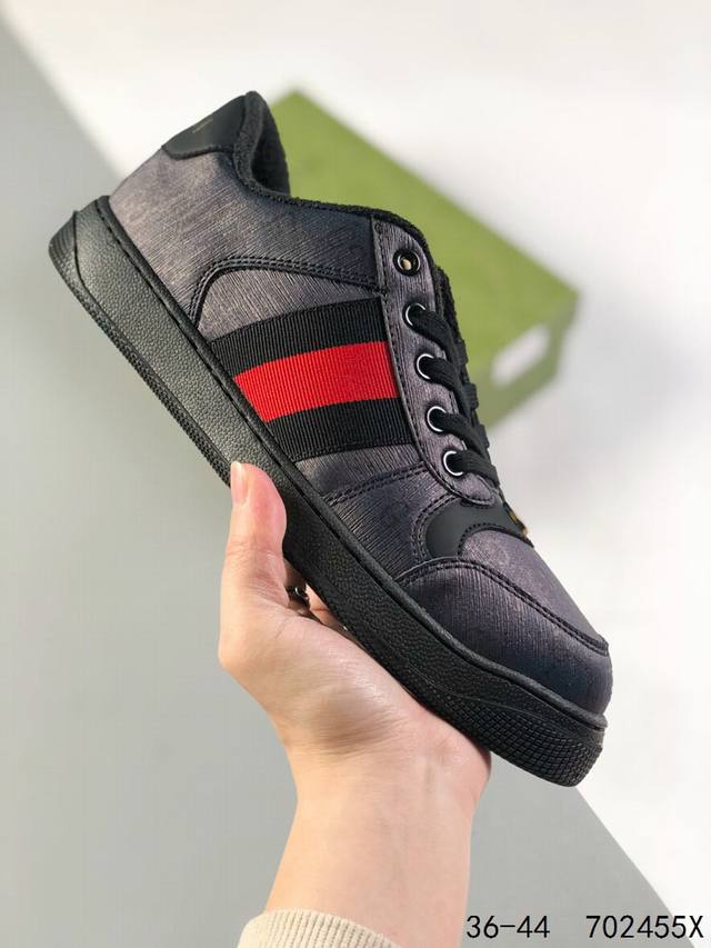 古驰 Gucci Distressed Screener Sneaker 古驰小脏鞋系列 经典原型复古百搭做旧小脏板鞋复古学院风 码数：如图 Id：702455