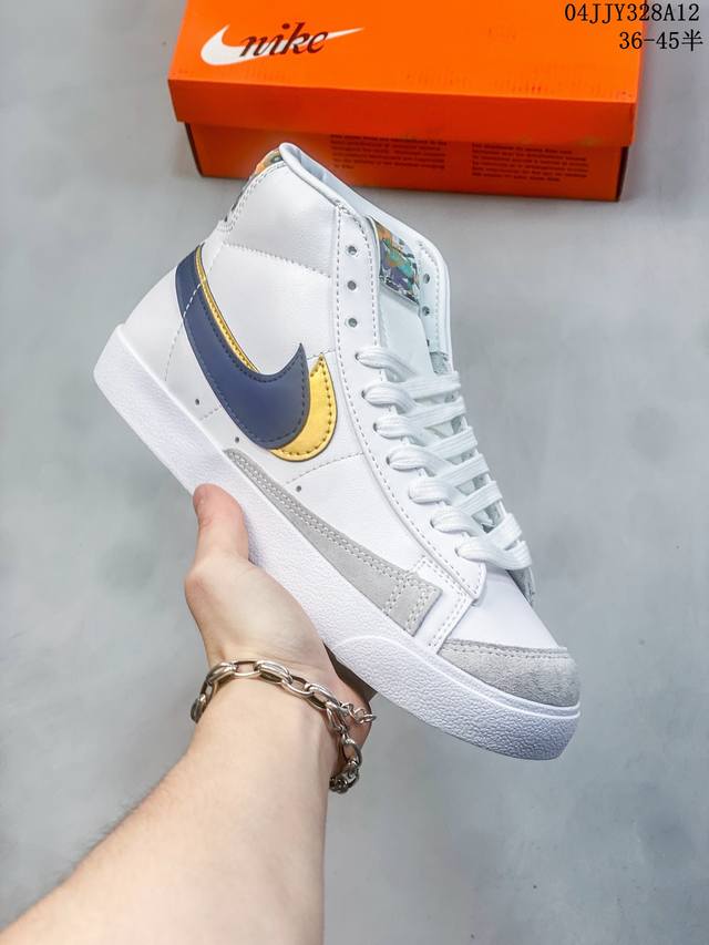 真标耐克nike Sb Blazer Mid Premium Sashiko Sesame 耐克 开拓者高帮休闲板鞋 货号：Ct0715-400 Size: 3