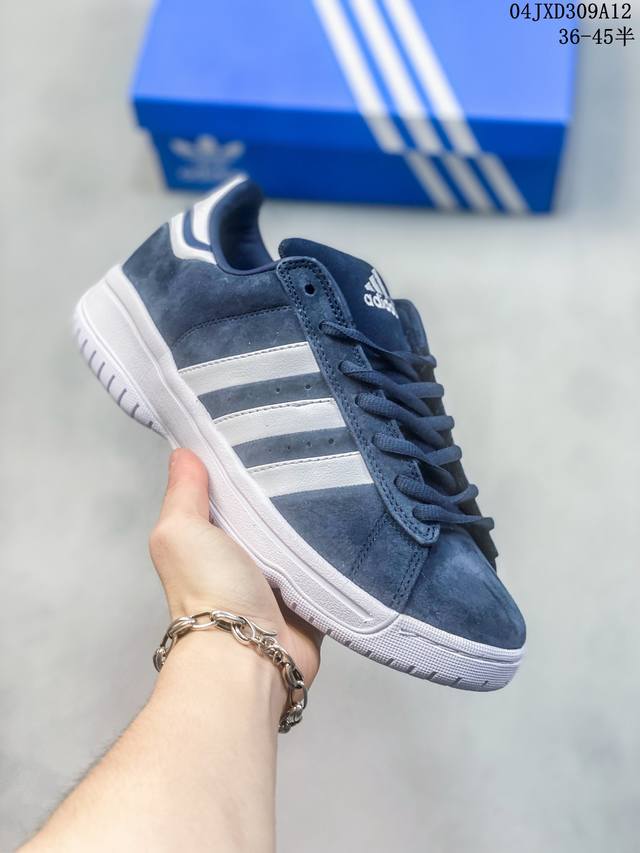 阿迪达斯 Adidas Torsion Response Tennis Lo 响应cl系列老爹风复古透气缓震休闲运动慢跑鞋 白黑银海军蓝 整双鞋采用大面积的白色