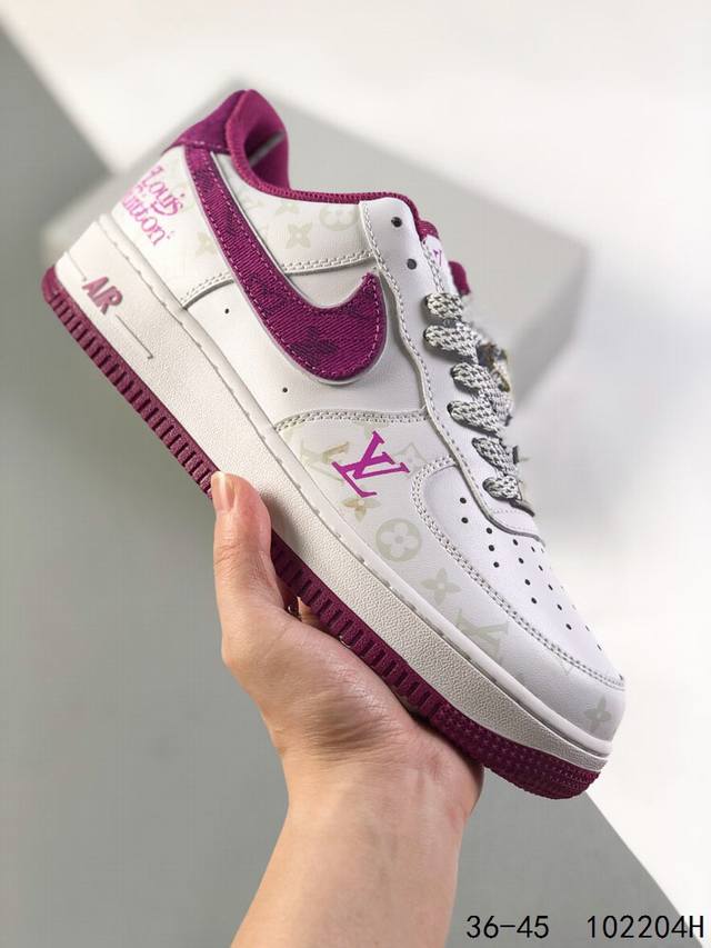 真标带半码！ 耐克nike Air Force 1 Low 空军一号 Lv联名 低帮百搭休闲运动板鞋 柔软、弹性十足的缓震性能和出色的中底设计，横跨复古与现代的