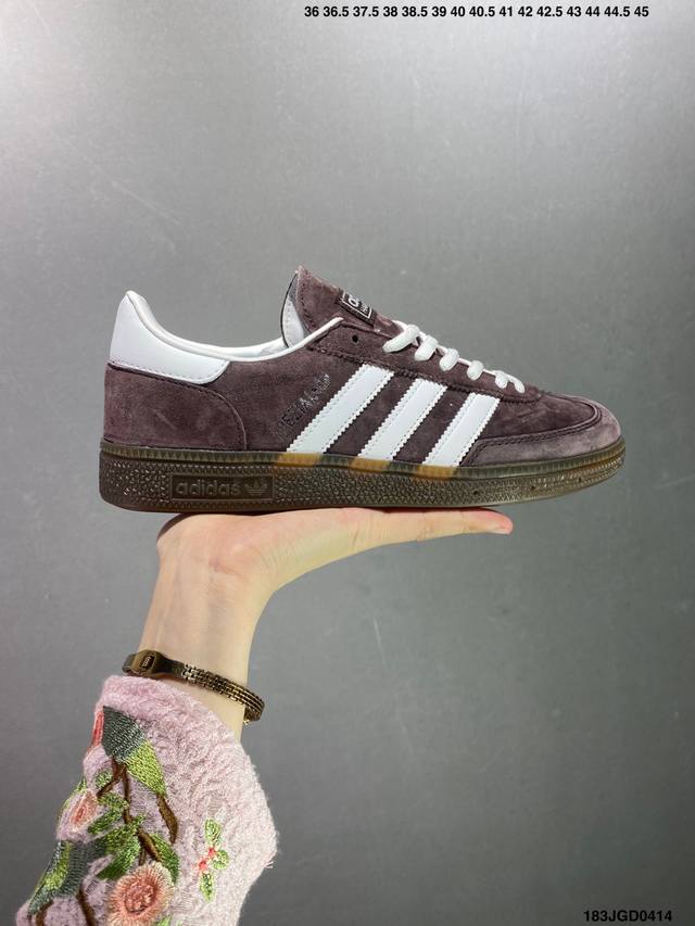 Adidas Handball Spezial 三叶草学院风复古休闲板鞋 橡胶底柔软绒面革经典运动鞋男女士鞋 If8914 尺码：36-45 半 Id：183J