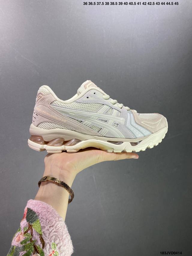 公司级日本专业跑鞋品牌 亚瑟士 Asics Gel Kayano 14 系列轻量缓震休闲运动跑步鞋 采用环保太空合成革配合透气网眼布鞋面材质#中底3D可视gel