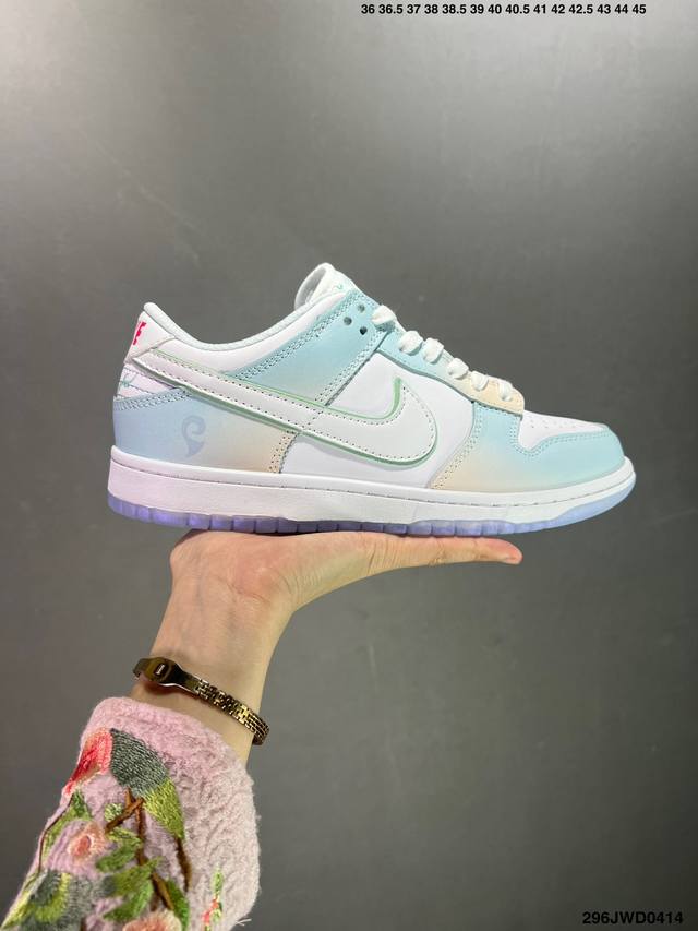 公司级nk Dunk Low ”Violet And Hyper Pink“ 渐变色 Sb 蓝白 低帮休闲板鞋 货号fj7743-194 #白色利落鞋面点缀粉色