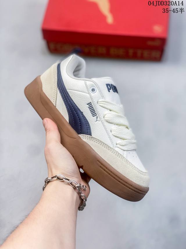 公司级puma 彪马 真标带半码，日韩校园风彪马puma Smash Vulc Leather Low 韩系百搭耐磨橡胶底板鞋 货号：374764 09 类型：