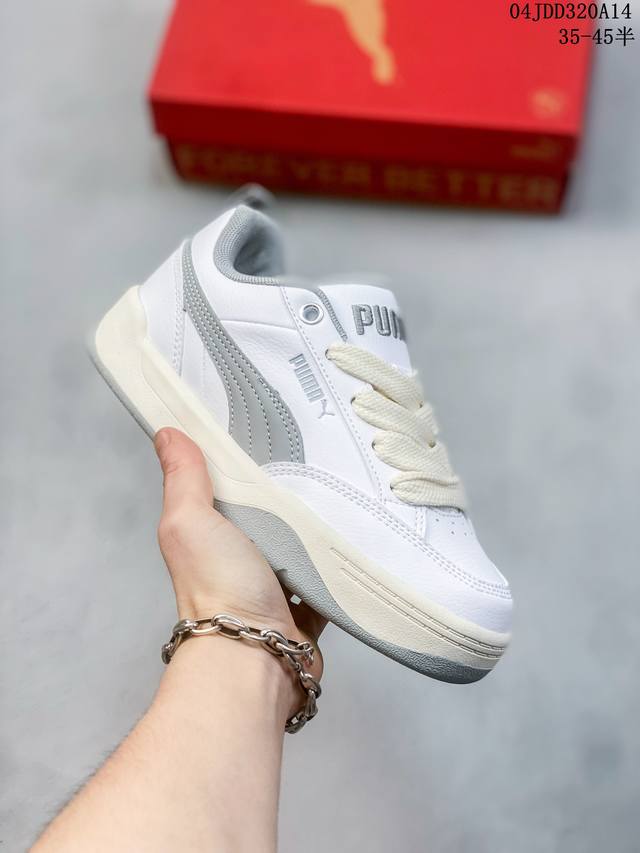 公司级puma 彪马 真标带半码，日韩校园风彪马puma Smash Vulc Leather Low 韩系百搭耐磨橡胶底板鞋 货号：374764 09 类型：