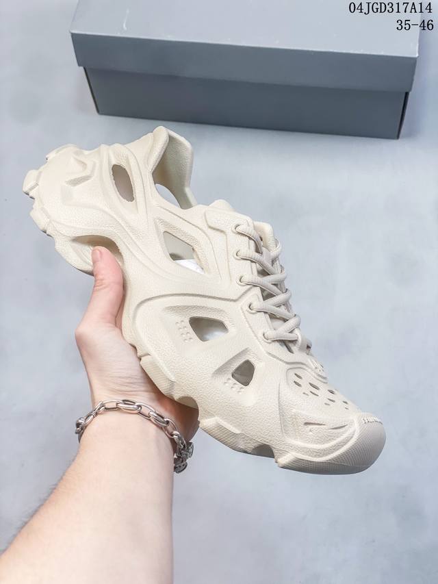 Balenciaga巴黎世家橡胶系带防滑低帮运动休闲鞋米色 04Jgd317A14