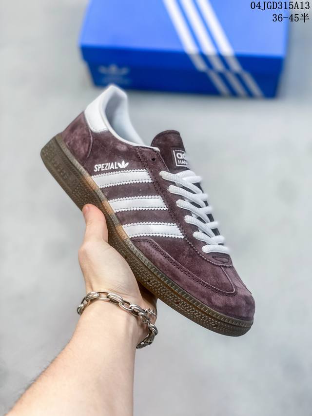 Ad Originals Handball Spzl 棕红色 原装公司级 外贸鬼佬指定订单 Ad Handball Spezial， 选用麂皮制作鞋身，附装饰鞋