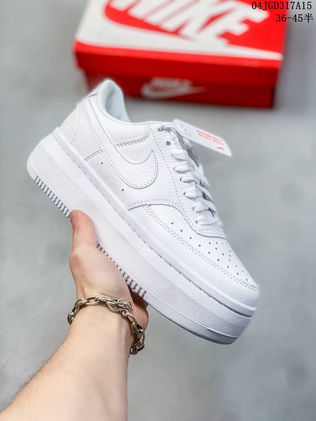 Nike Court Vision 1Alta皮革舒适百搭耐磨低帮板鞋 女款 米蓝 尺码：36-45半 36-42半 编码：04Jgd317A15