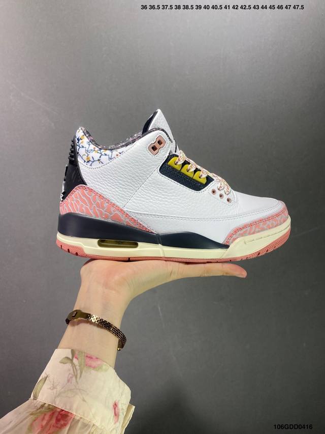 公司级air Jordan 3 Retro Aj3 乔3 复古休闲运动文化篮球鞋。 首次使用经典传神jum Man Logo 并创新使用后掌可视气垫。清爽有余的