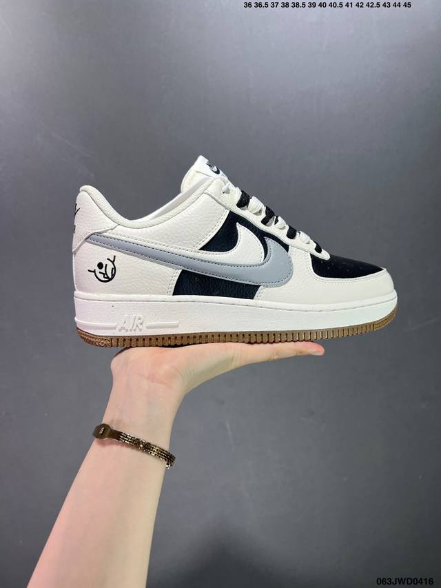 公司级nk Air Force 1‘07 Low 灰 绿野仙踪 双勾 空军一号低帮休闲板鞋 Cc2569-055 #小红书爆款 官方同步id定制 定制皮料 原楦