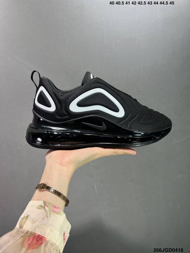 公司级耐克 Nike Air Max 720 全新释出，气垫部分的全新升级，采用全掌一体式设计，整体极具未来感，鞋面部分以流线型凹凸结构组成。 货号：Ar929