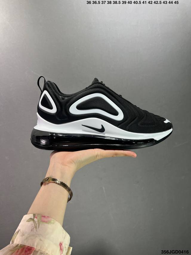 公司级耐克 Nike Air Max 720 全新释出，气垫部分的全新升级，采用全掌一体式设计，整体极具未来感，鞋面部分以流线型凹凸结构组成。 货号：Ar929