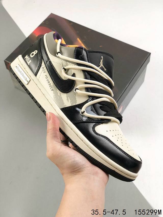 公司级真标带半码！ 乔丹air Jordan 1 Low Aj1 Wh 乔1 绑绳绑带系列 低帮复古文化休闲运动篮球鞋。凭借出色的性能和吸睛的外观， Air J