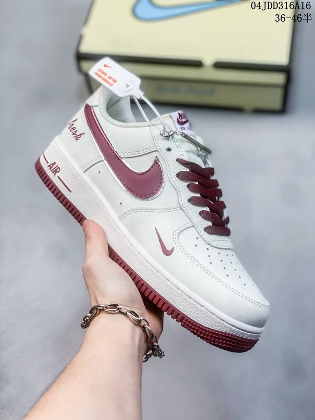 公司级带半码 耐克nike Air Force 1 Low 空军一号低帮休闲板鞋 打造纯正空军版型#专注外贸渠道 全掌内置蜂窝气垫 #原盒配件 原厂中底钢印、拉