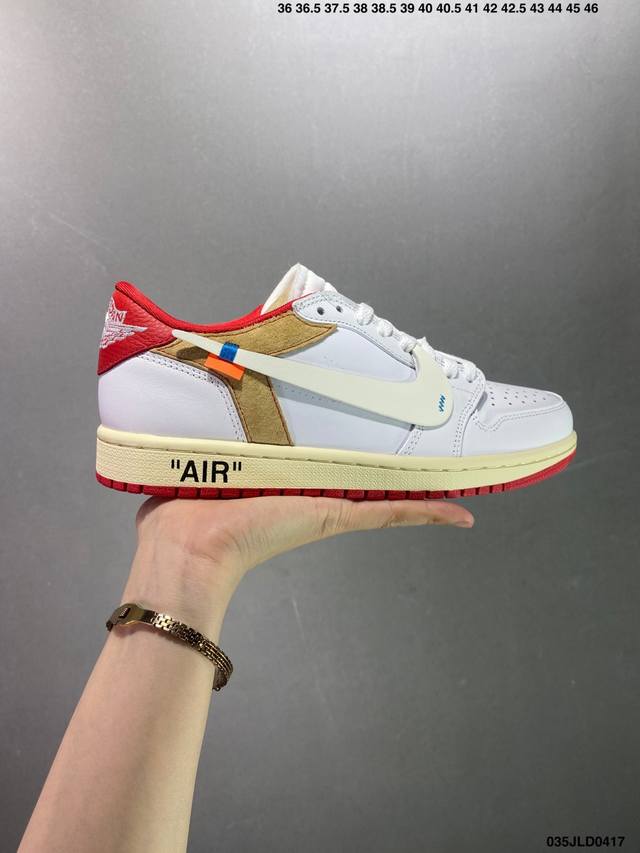 公司级aj1倒勾travis Scott X Air Jordan 1 ” Reverse Mocha “ Aj1乔1 Ts 闪电 联名倒钩 低帮文化篮球鞋 货